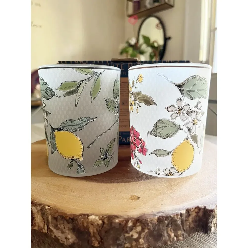 PARTYLITE Fresh Garden Mix Lemon Votive Candle Holders Set of 2 NEW! - Picture 6 of 8